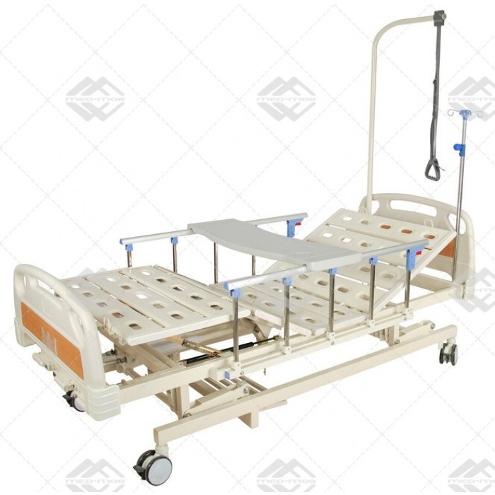 Кровать механическая Med-Mos E-31 (ММ-3024Н-00, ММ-3014Н-00) (3 функции) с ростоматом и полкой