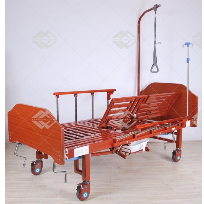 Кровать механическая Med-Mos YG-5 (ММ-036ПН) с боковым переворачиванием, туалетным устройством и функцией «кардиокресло»